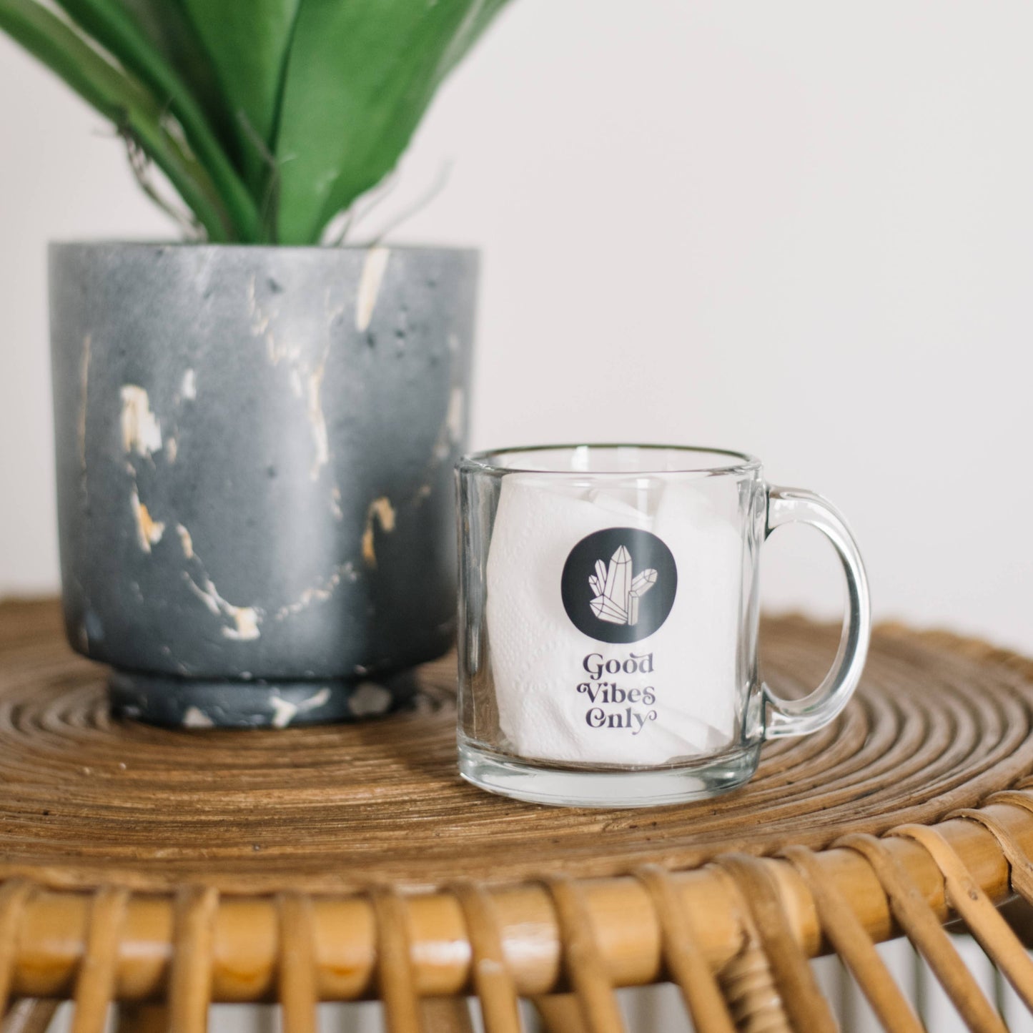 Good Vibes Only Glass Coffee Mug