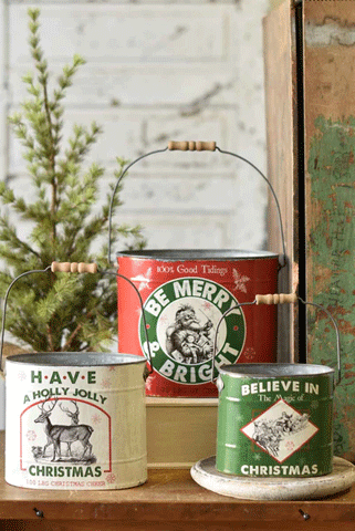 Good Tidings Buckets - Set of 3
