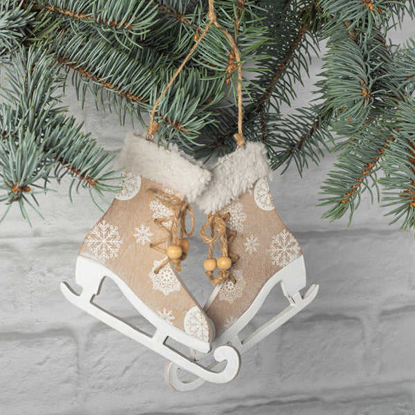 Wooden Ice Skate - Brown