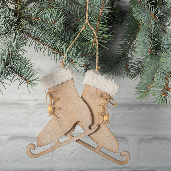 Wooden Ice Skate - Brown