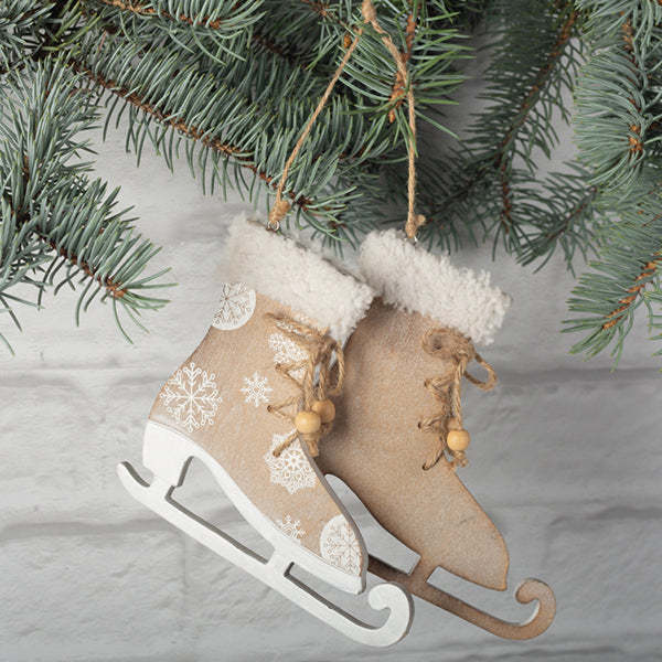 Wooden Ice Skate - Brown