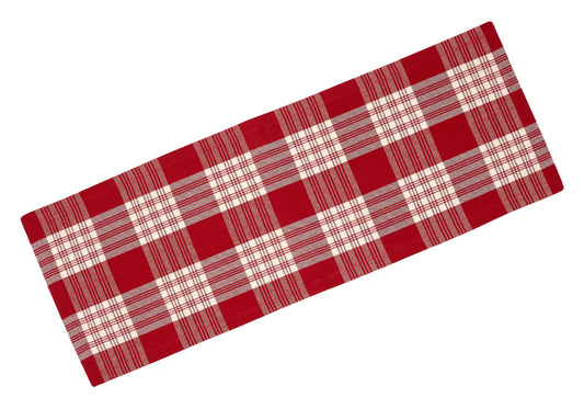 Red Plaid Table Runner 13"x36"