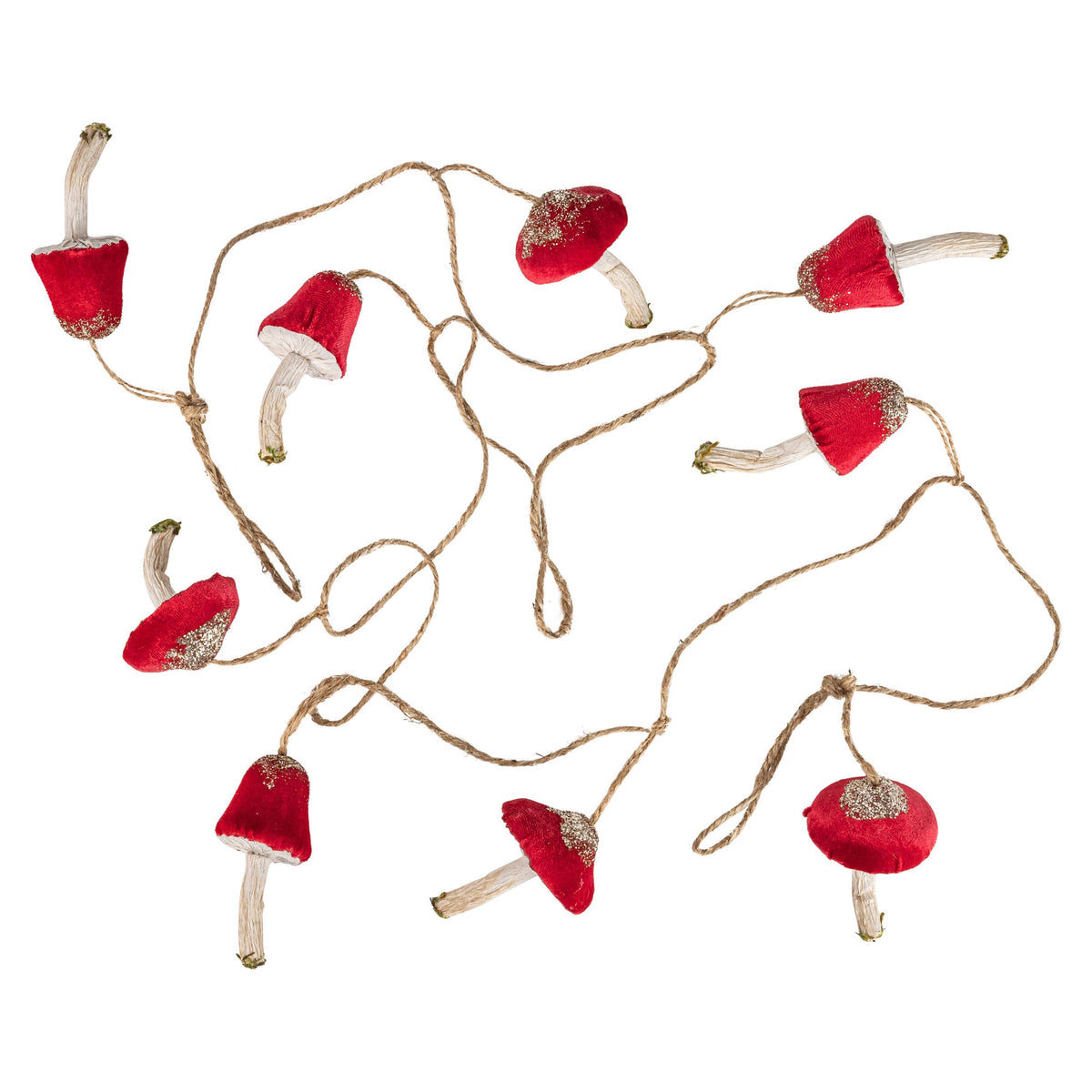 A00844:Velvet/paper mroom garland, red and natural, 72 in