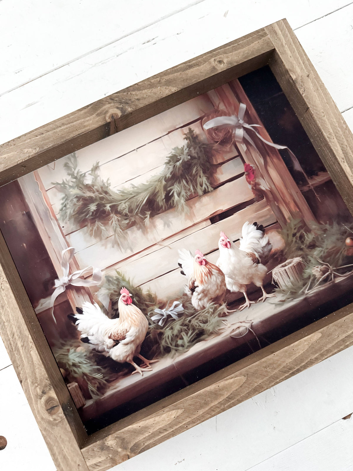 Christmas Chickens: Dark Walnut / 9x11