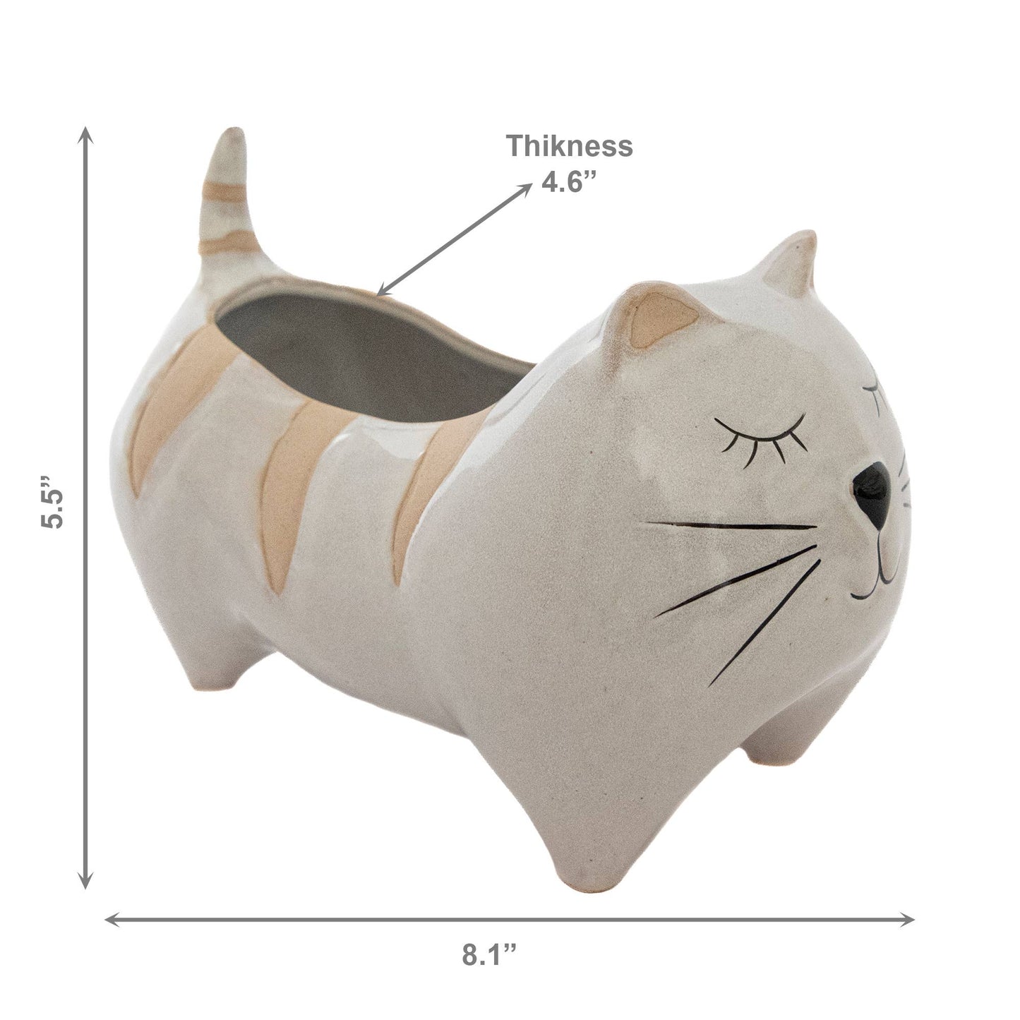 Ceramic Planter - Cat with Stripes