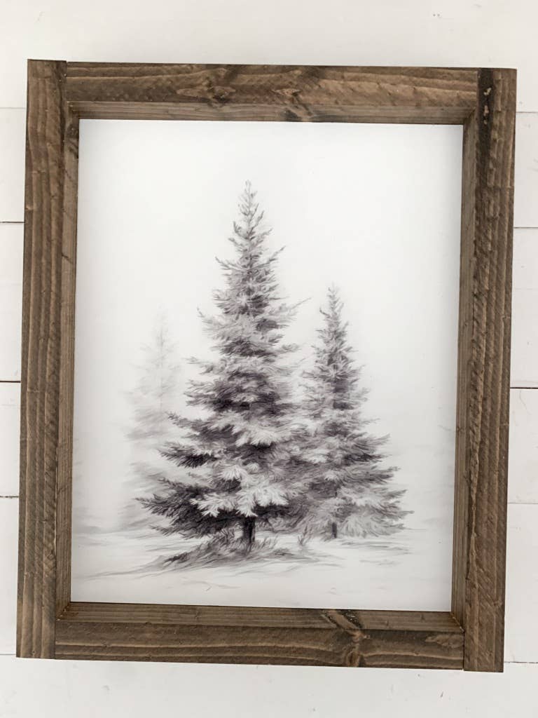 Winter Trees Print: Dark Walnut / 9x11