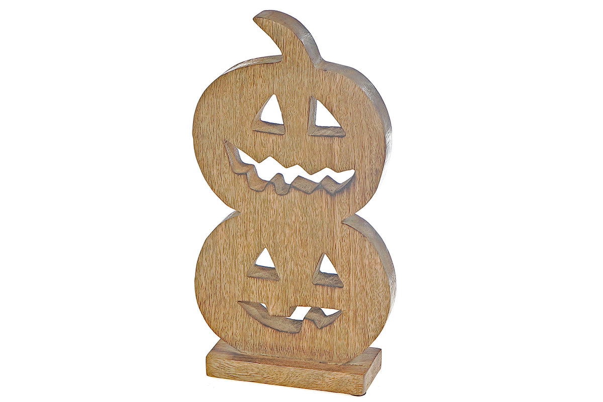 Wooden Double Jack-O-Lantern