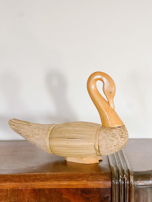 Wicker Swan Figurine