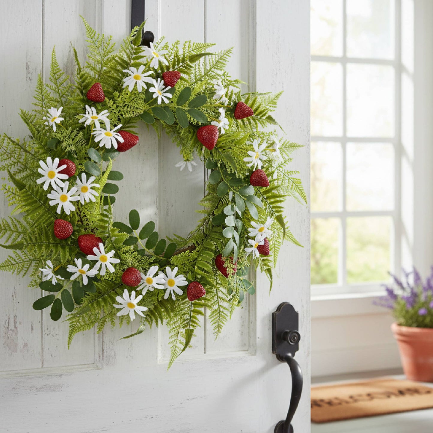Daisy & Strawberry Wreath 20”