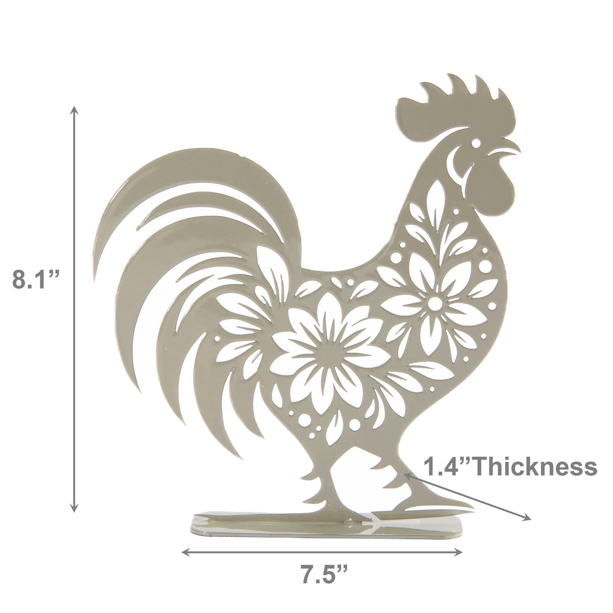 Metal Floral Rooster