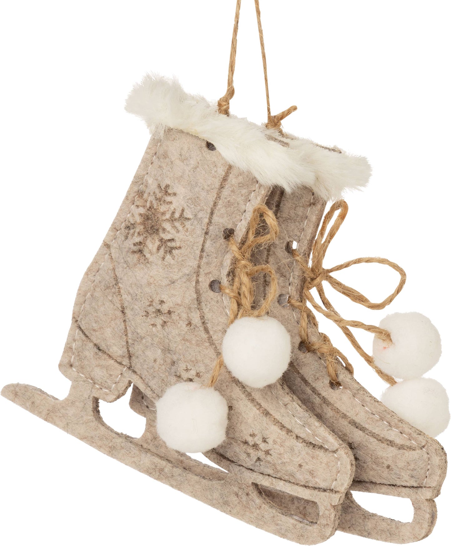 Felt Pair of Skates Ornament 4”