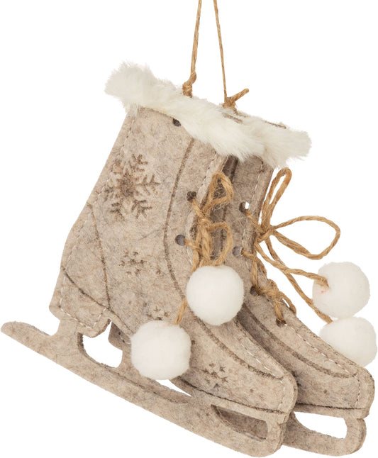 Felt Pair of Skates Ornament 4”