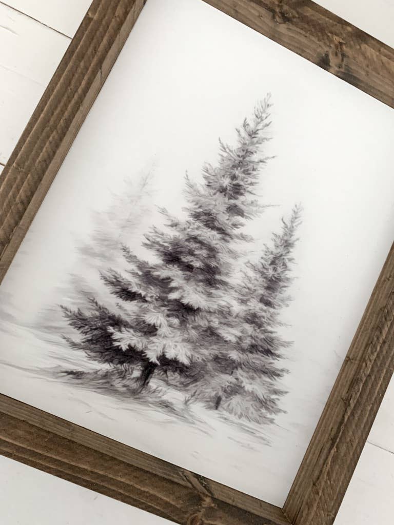 Winter Trees Print: Dark Walnut / 9x11