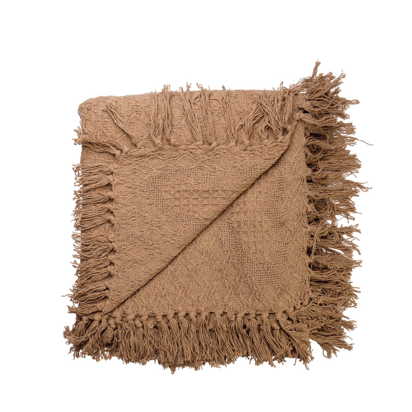 Cotton Throw - Taupe/Beige