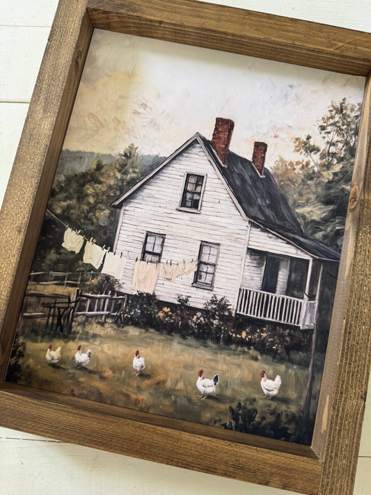 White Farmhouse Framed Print