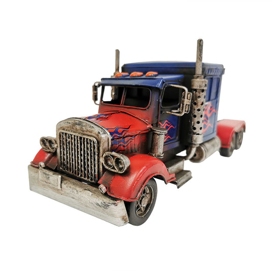 Blue/Red Metal Semi-Truck