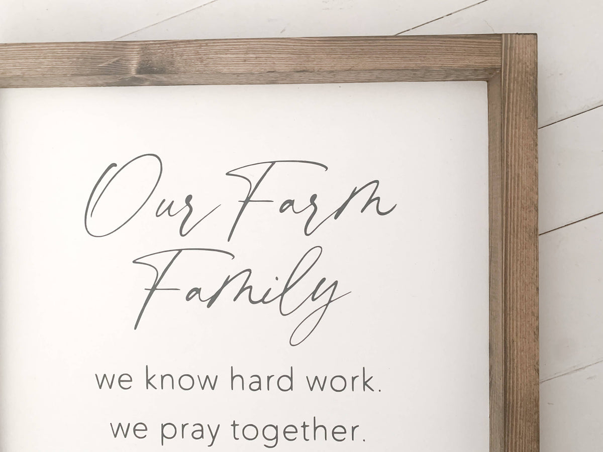 Our Farm Family Framed Sign