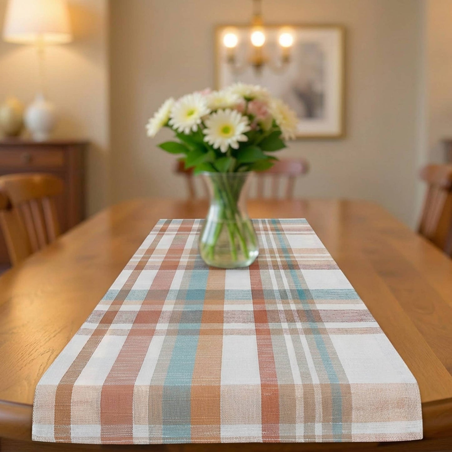 Autumn Plaid Table Runner 54"