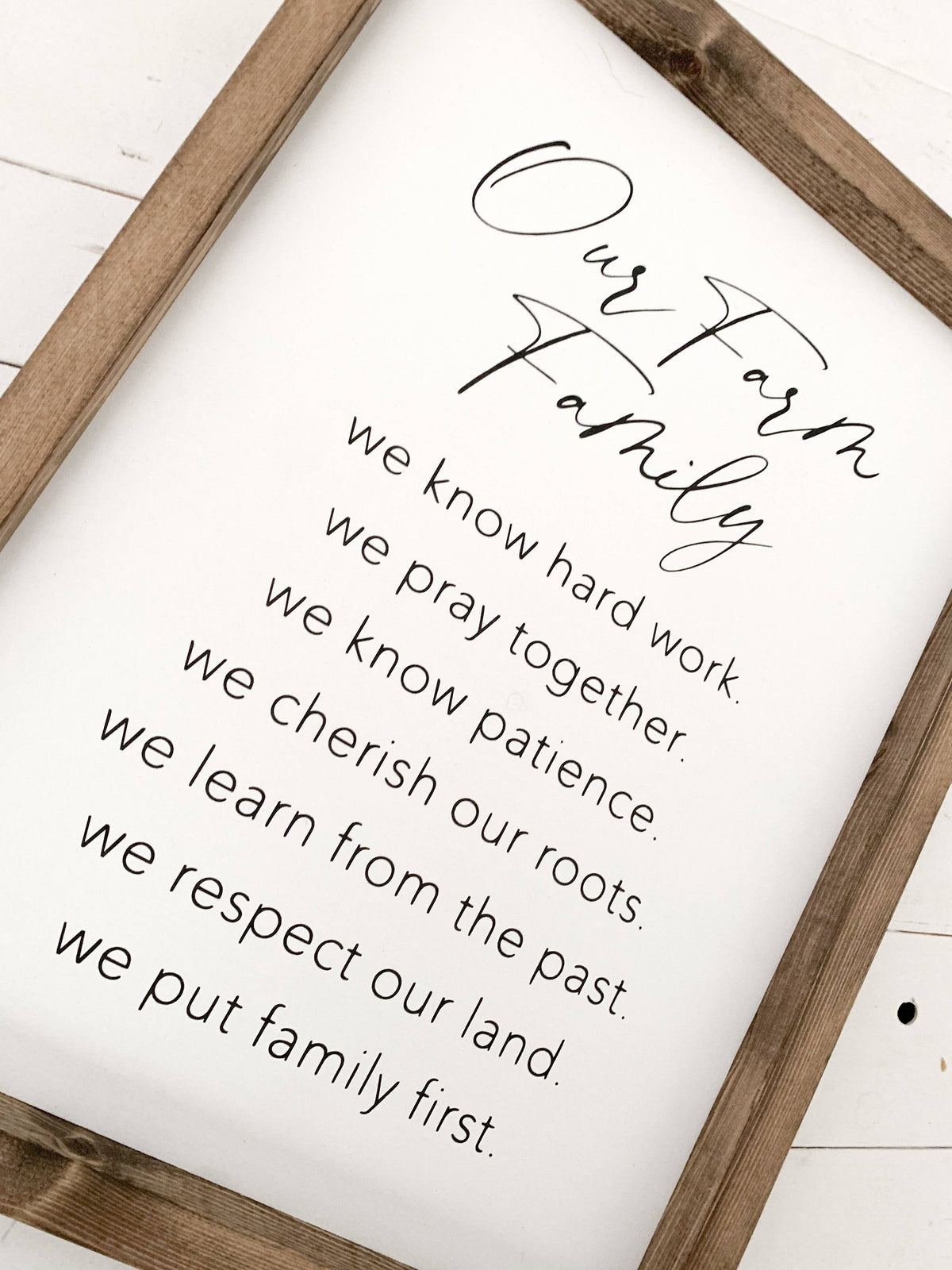 Our Farm Family Framed Sign