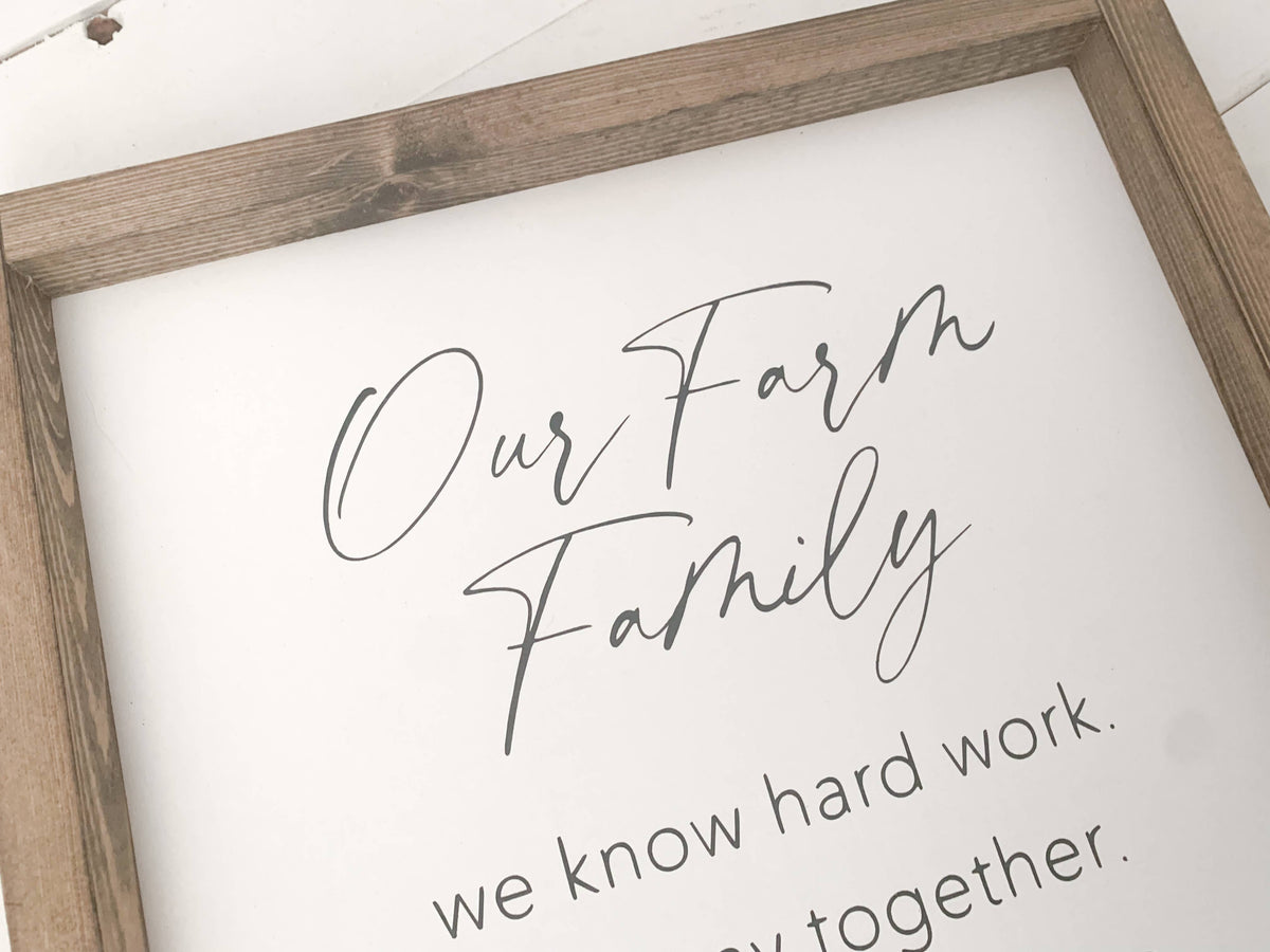 Our Farm Family Framed Sign