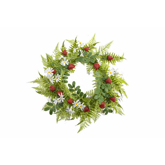 Daisy & Strawberry Wreath 20”