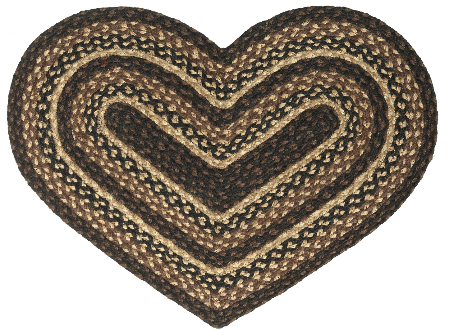 Braided Heart Rug - Black/Beige