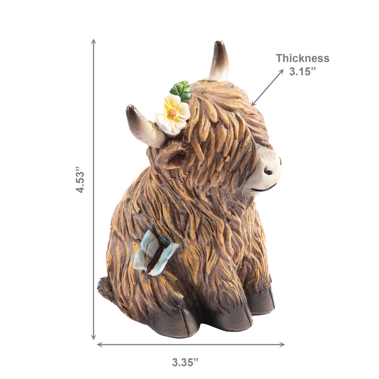 Sitting Highland Cow Figurine