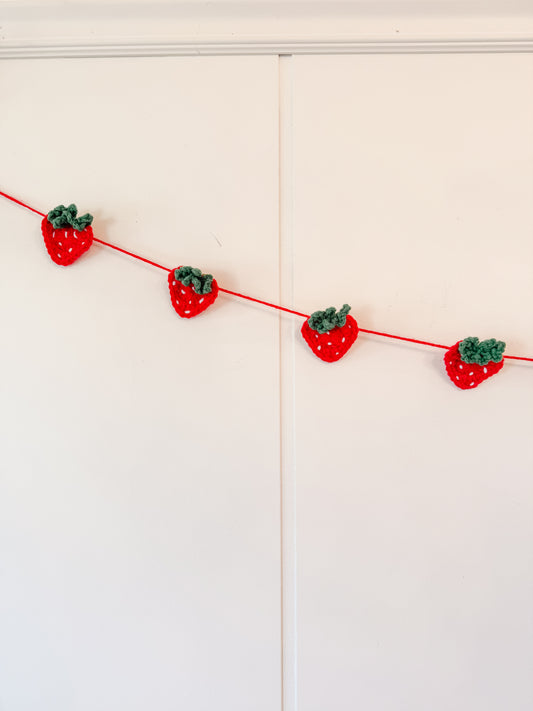 Crocheted Strawberry Garland