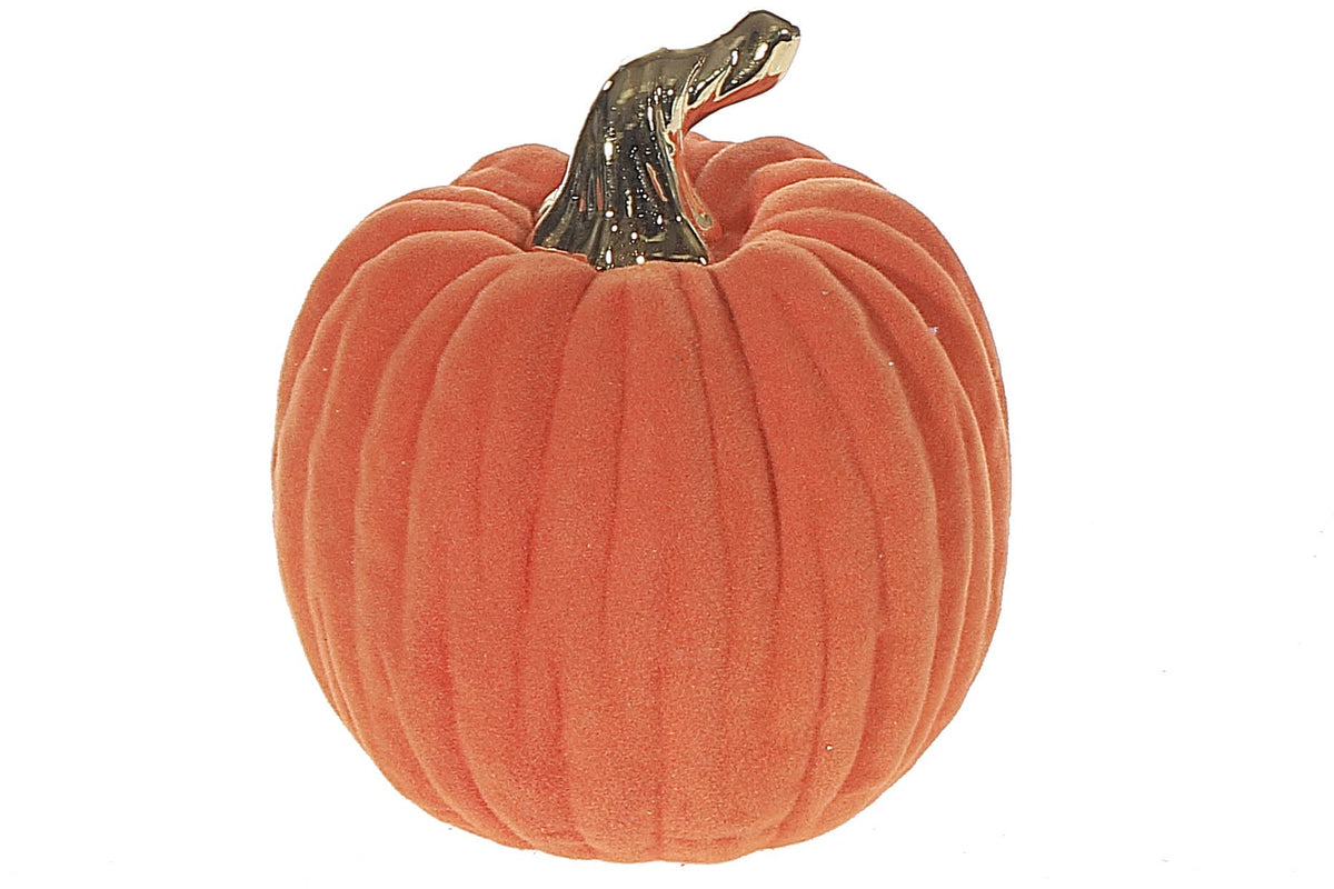 Orange Flocked Pumpkin