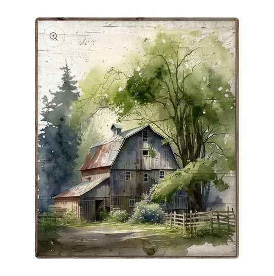 Watercolour Barn Framed Print