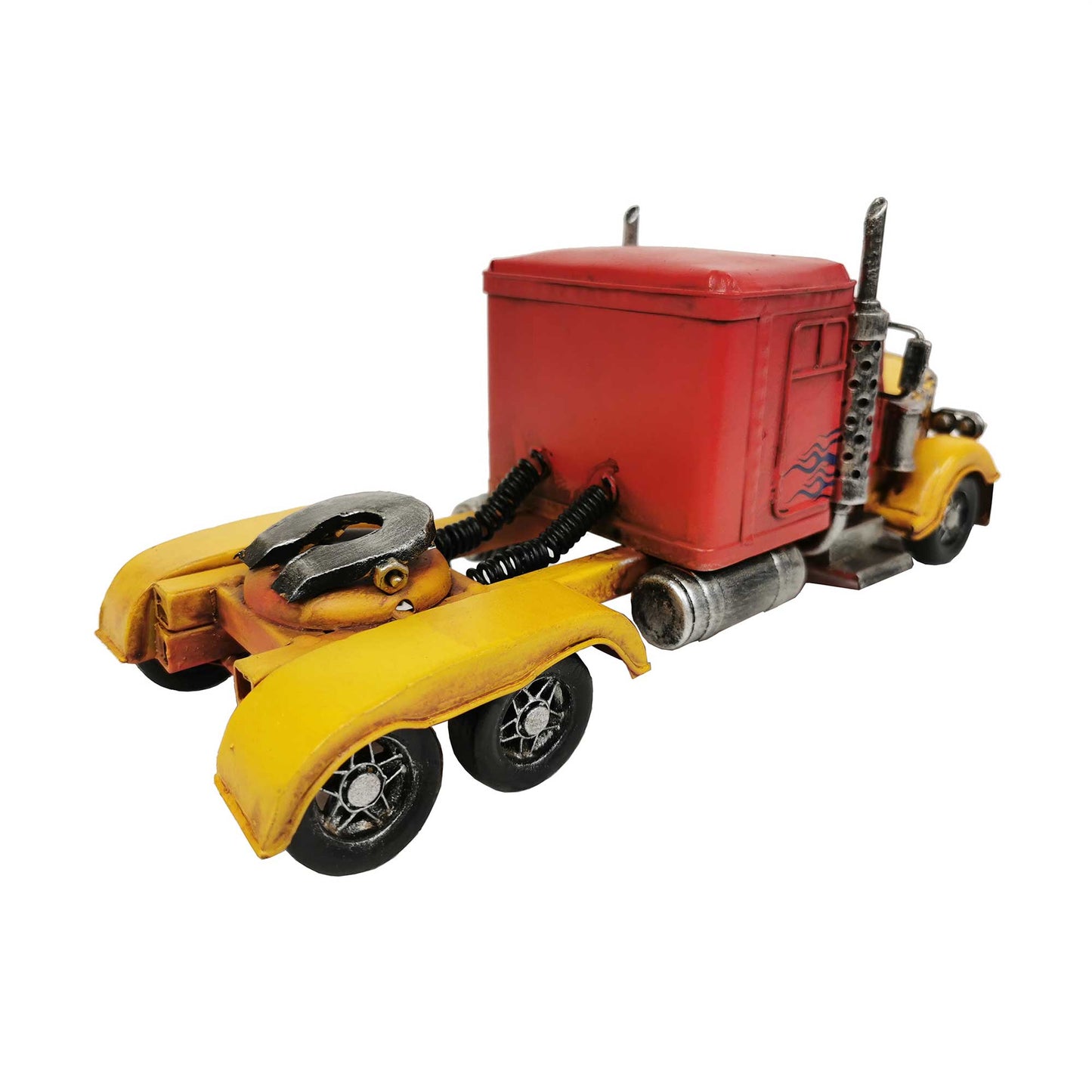 Red/Yellow Metal Semi-Truck