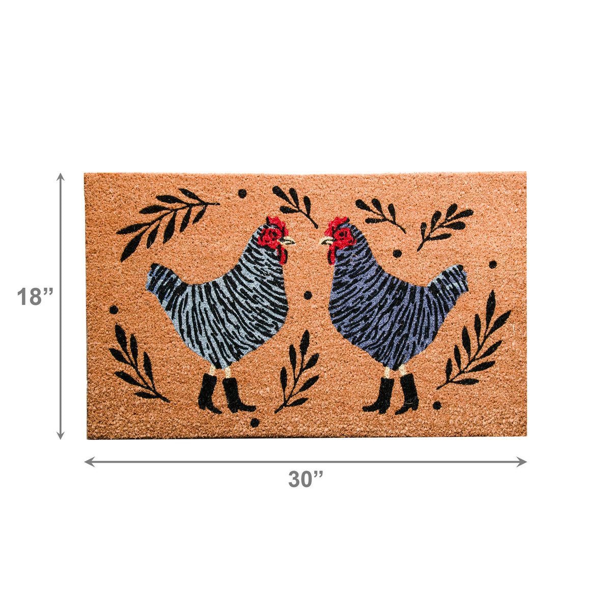 Roosters with Boots Door Mat