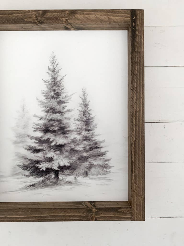 Winter Trees Print: Dark Walnut / 9x11