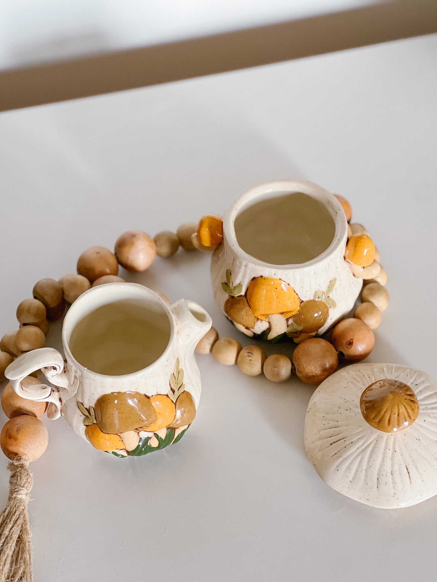Mushroom Cream & Sugar Set