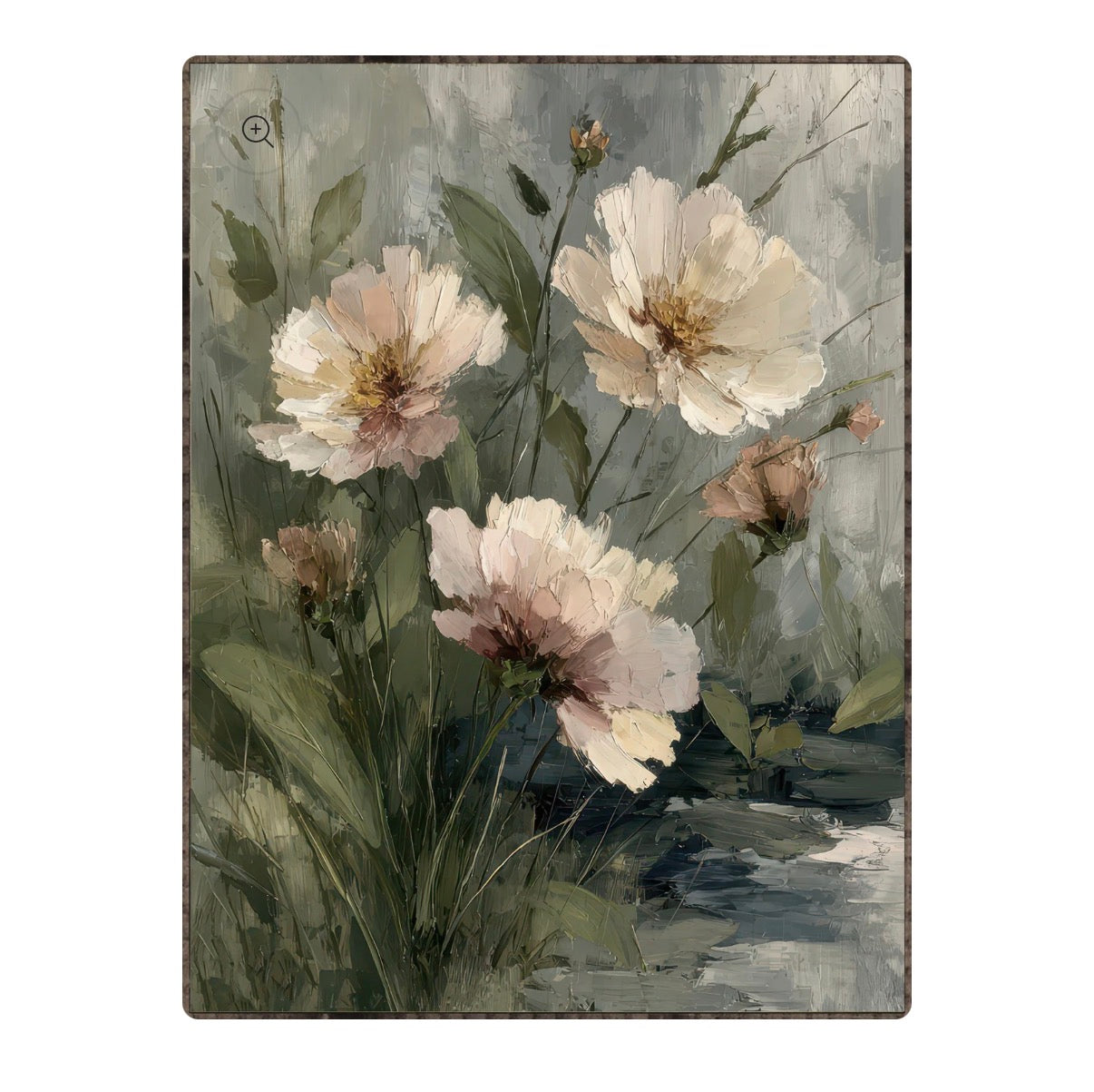 Flowers by the Pond Framed Print