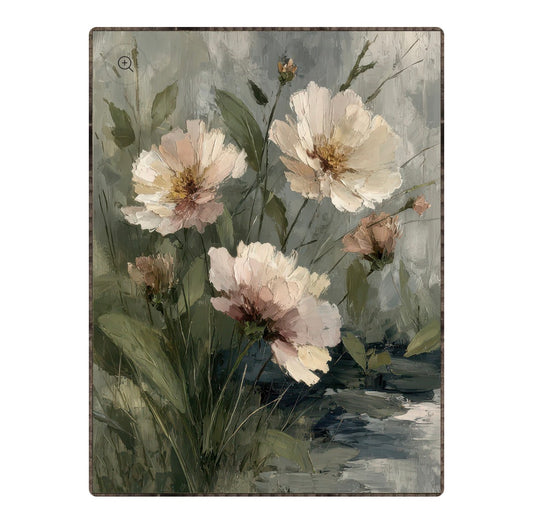 Flowers by the Pond Framed Print