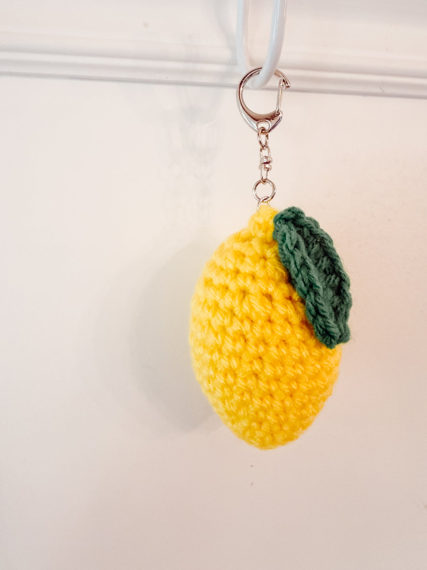 Crocheted Lemon Keychain