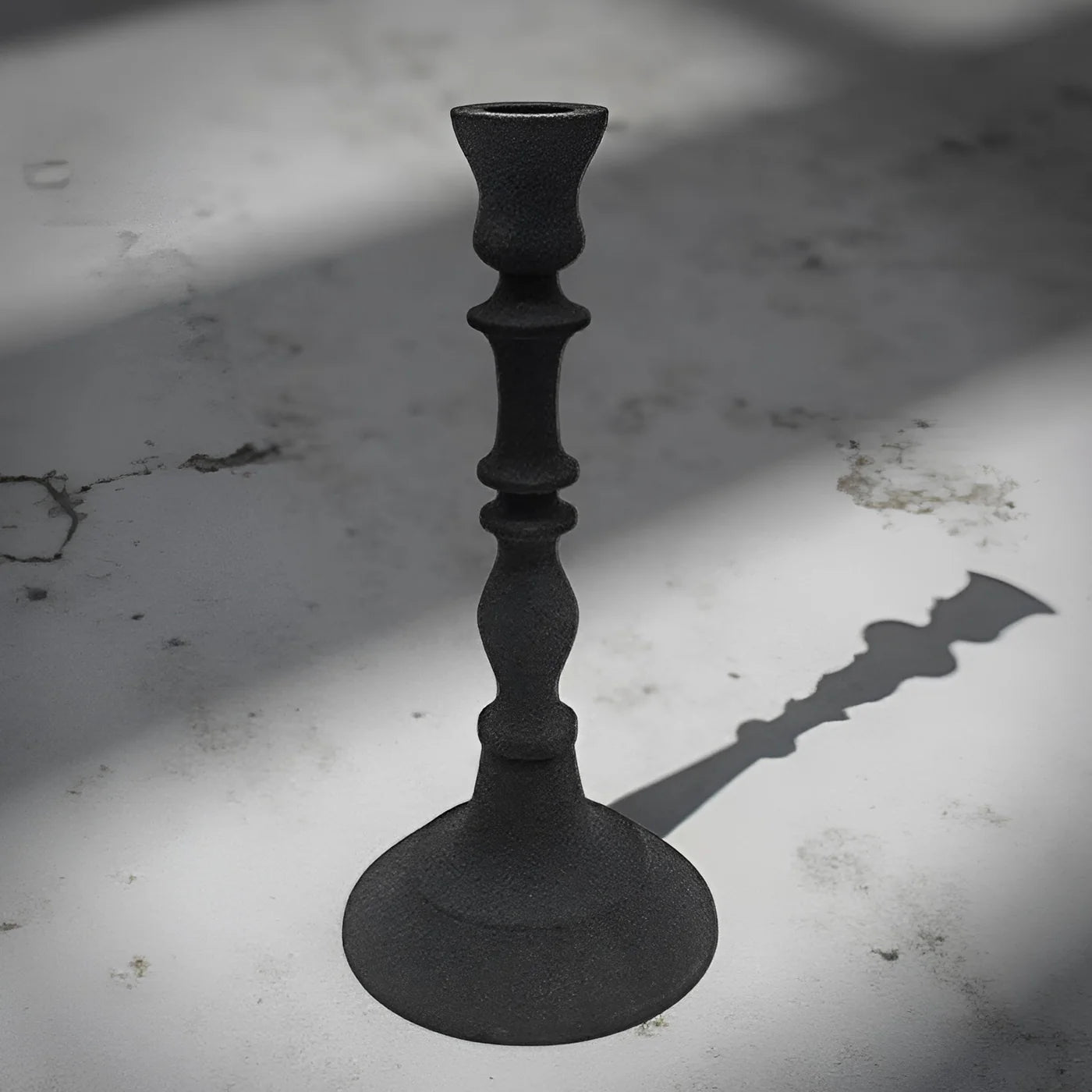 Black Metal Taper Candle Holder 8.5”