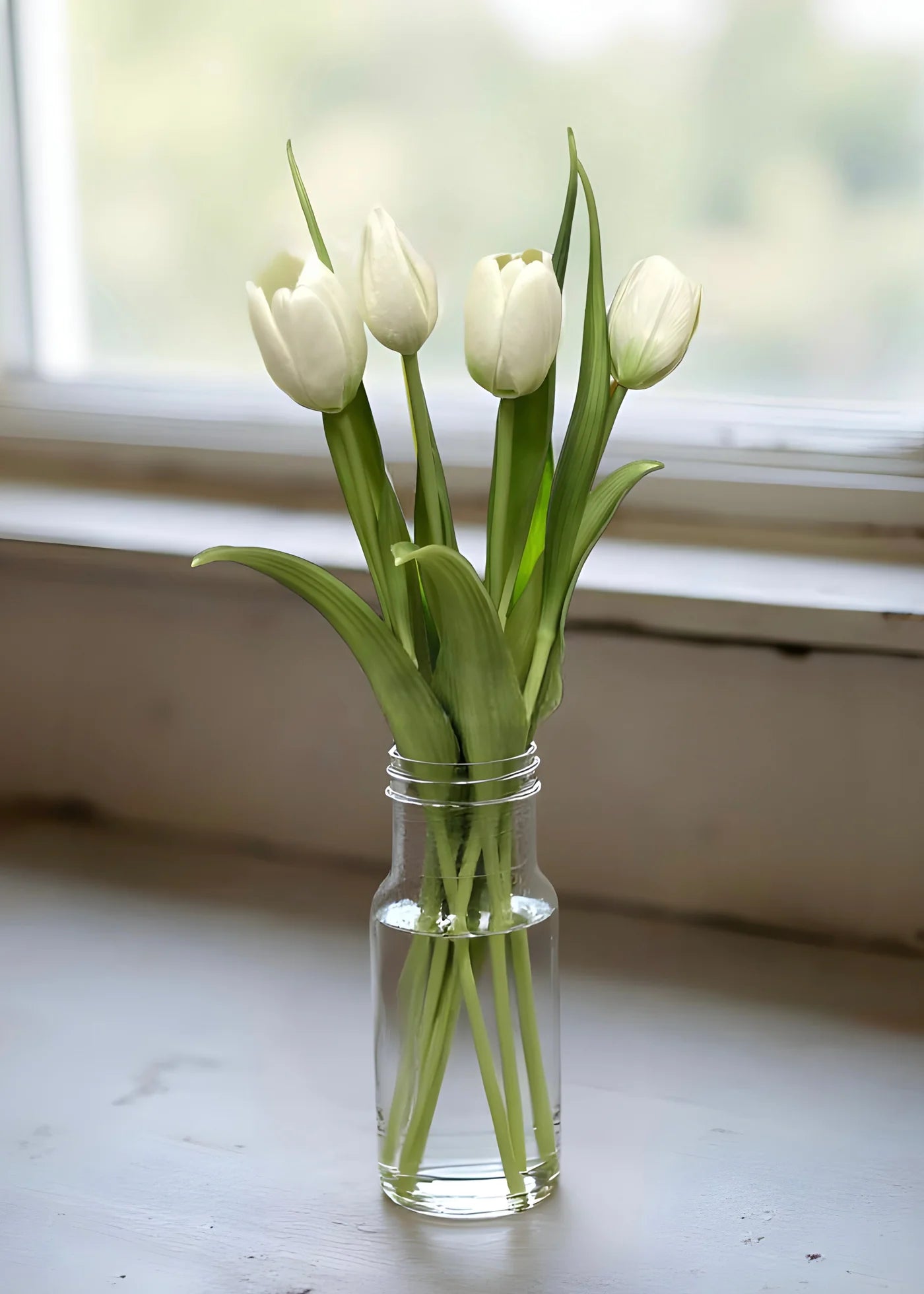 Fresh Touch White Tulip Bundle 16”