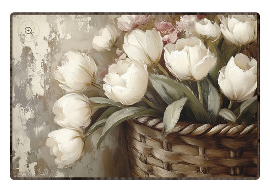 Tulips in a Basket Framed Print