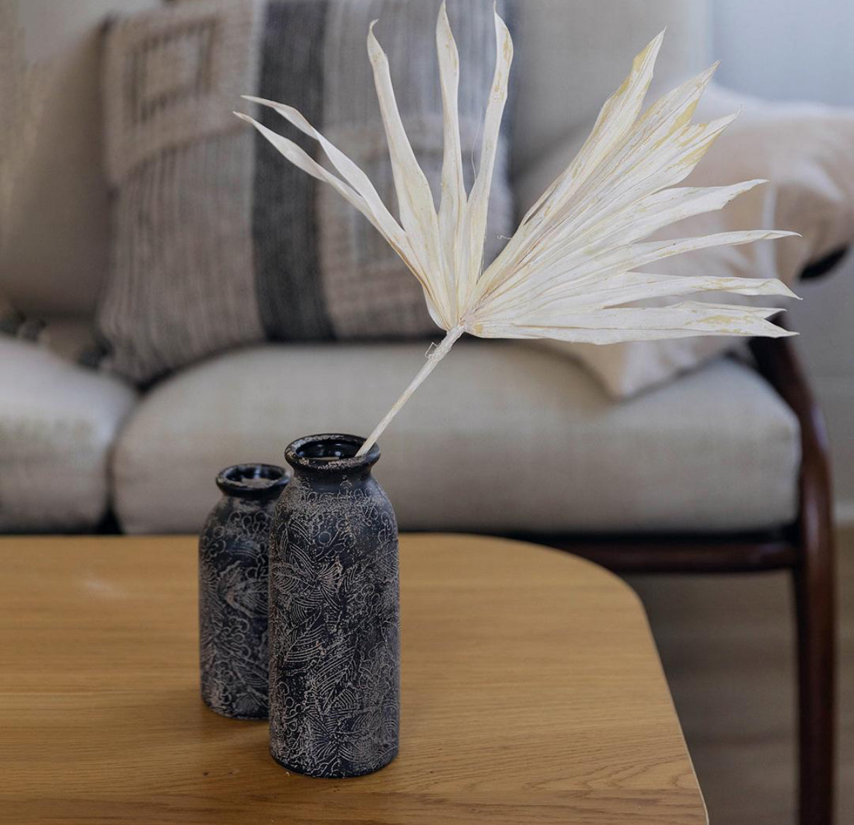 Black Ceramic Vases - Set of Two