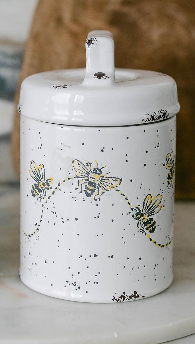 Honey Bee Canister with Lid