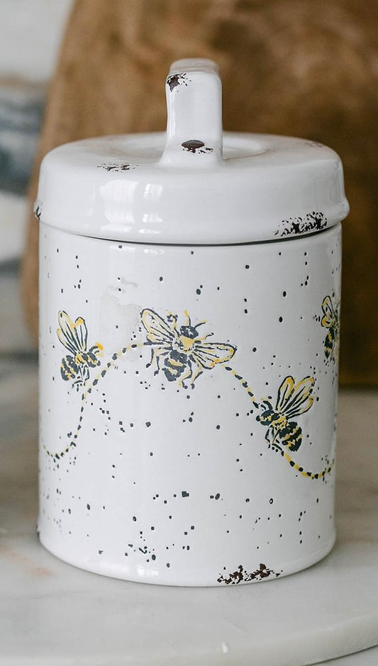 Honey Bee Canister with Lid