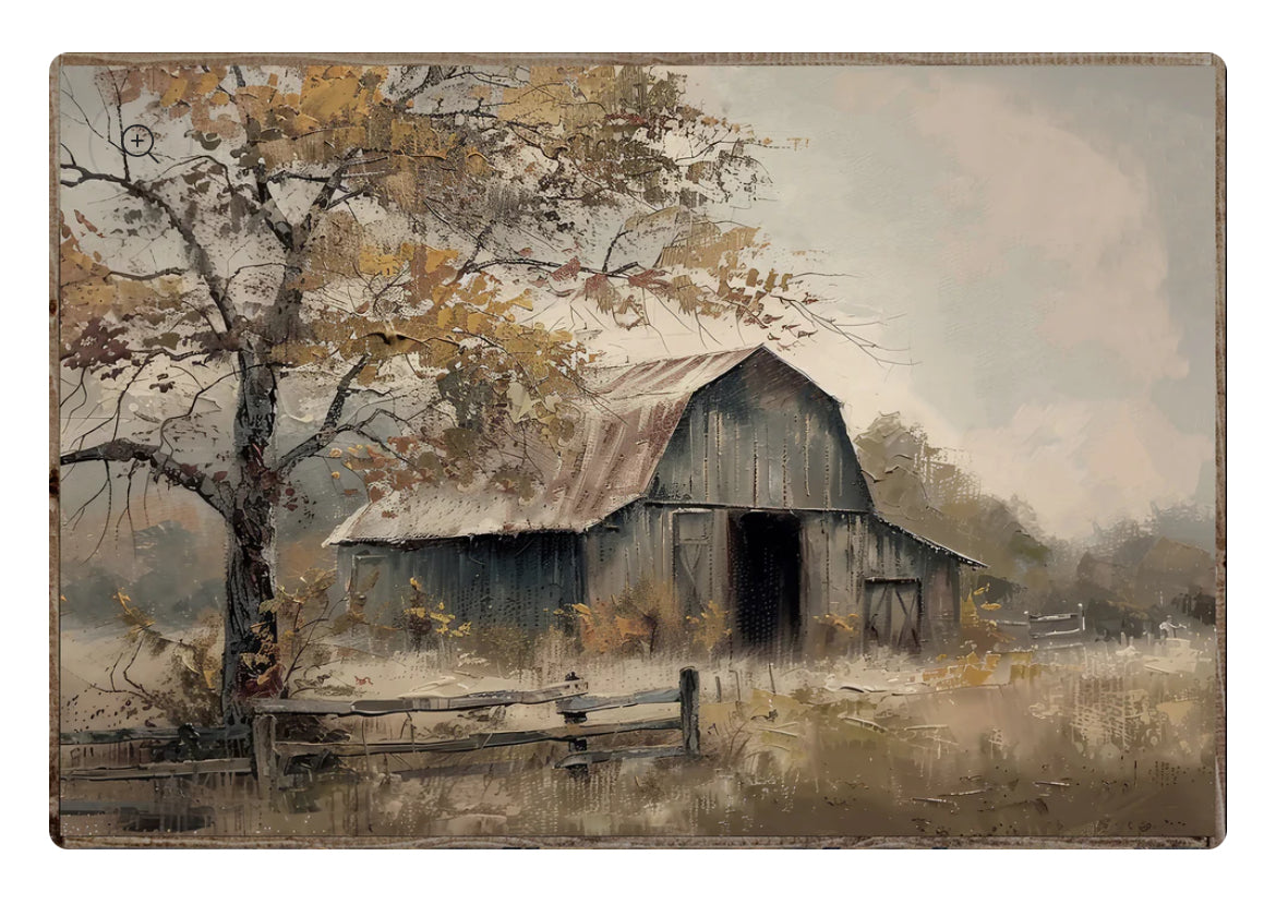 Fall Barn Framed Print