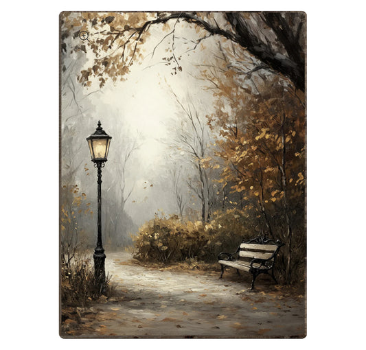 Fall Bench Framed Print