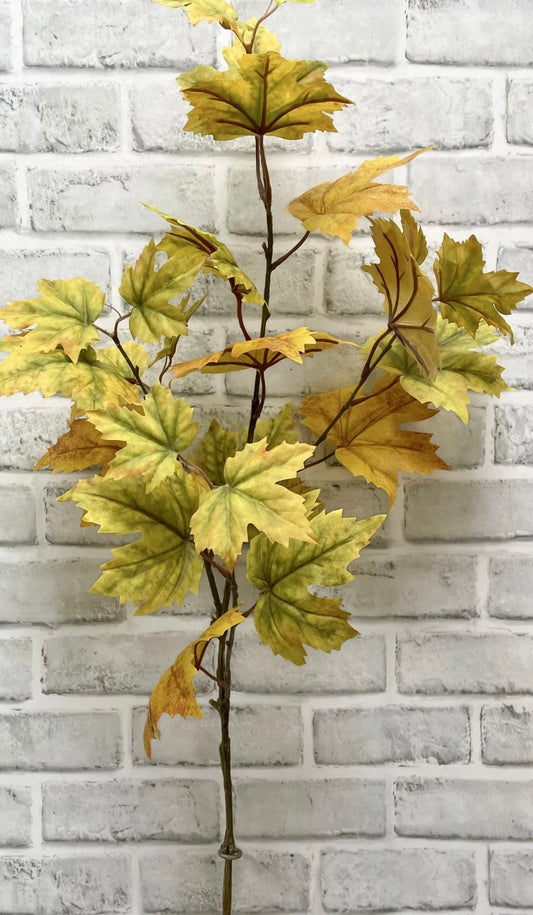 Yellow/Green Maple Leaf Spray 37”