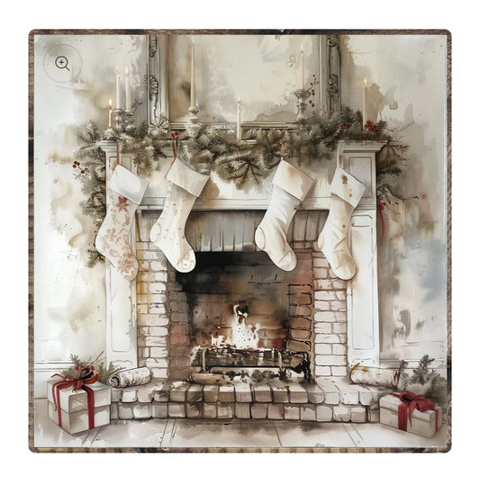 Christmas Fireplace Framed Print