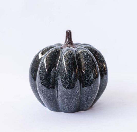 Black Ceramic Pumpkin - Small