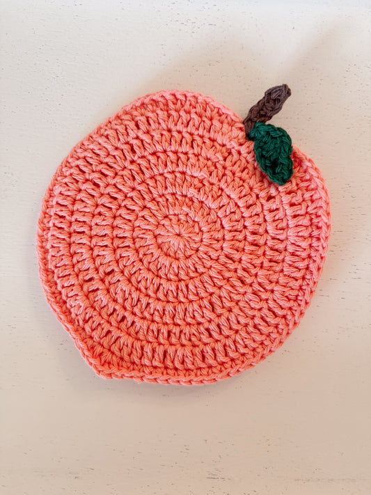 Crocheted Peach Hot Pad