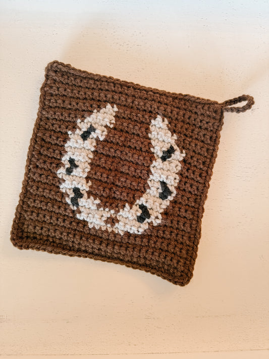 Crocheted Horseshoe Hot Pad